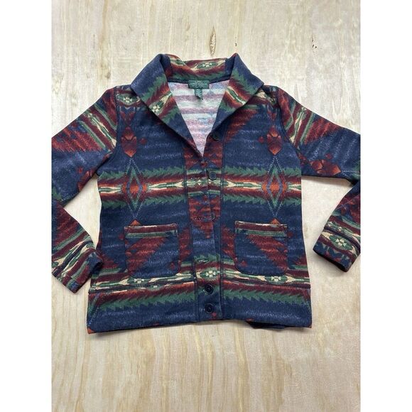 Ralph Lauren Jeans Co. Jackets & Blazers - Ralph Lauren Lauren Jeans Co. Blazer Women P M Aztec Southwestern Shawl Cardigan